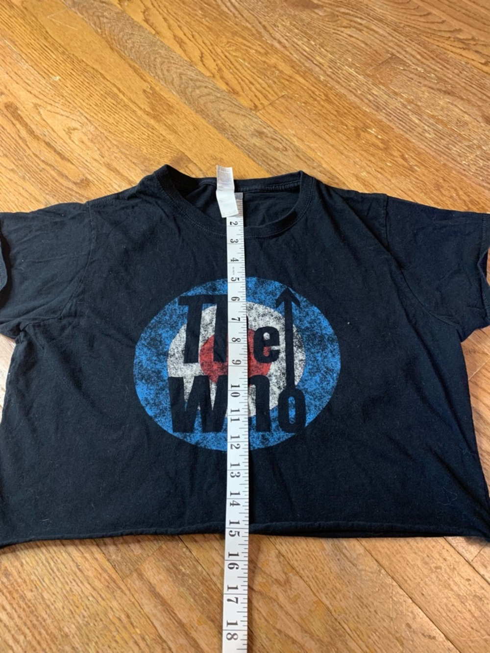 The Who Mod Target Graphic Band Tee | Cropped Black Raw Hem | XL - Picture 6 of 8